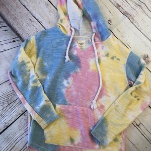 Beach tie dye hoodie sweatshirt/cover up
